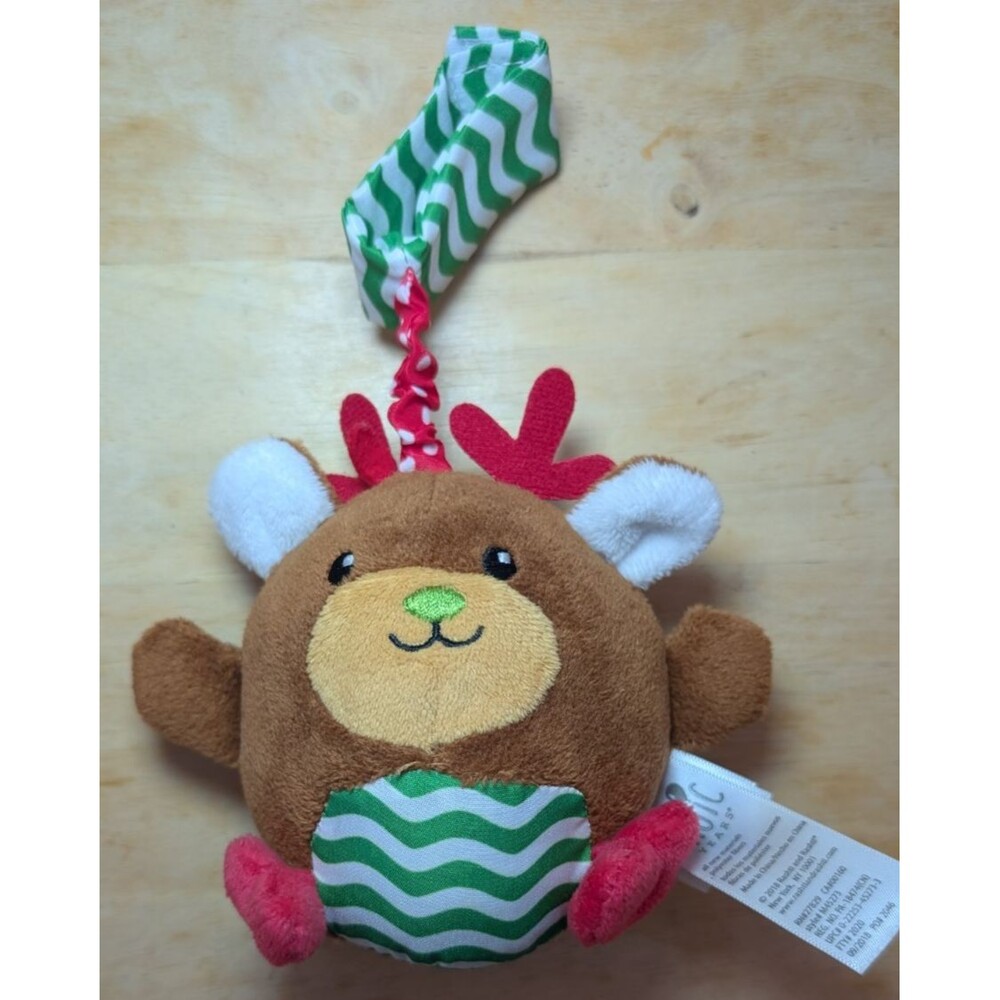 Magic Years Reindeer Crinkle Chime Rattle Plush Christmas 5" Baby Toy 2018